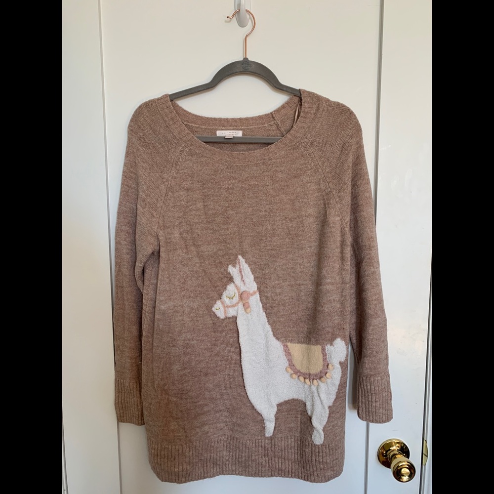 Lauren Conrad size L tan llama detail sweater